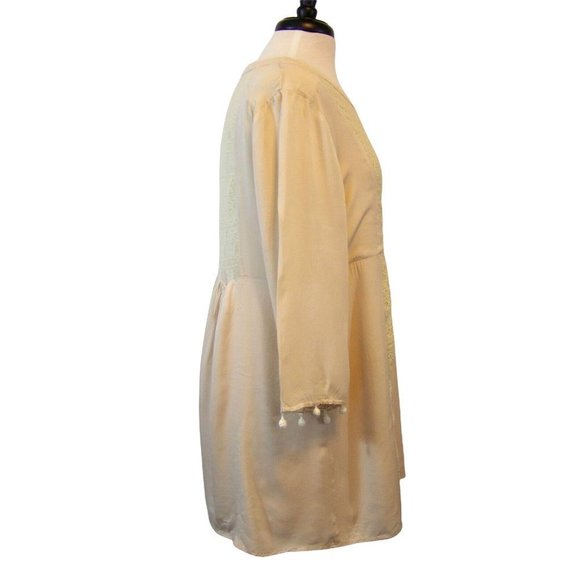 Umgee Tunic Top Size Large L Boho Babydoll Lace Lined 3/4 Sleeve Cotton Blend - Picture 2 of 9